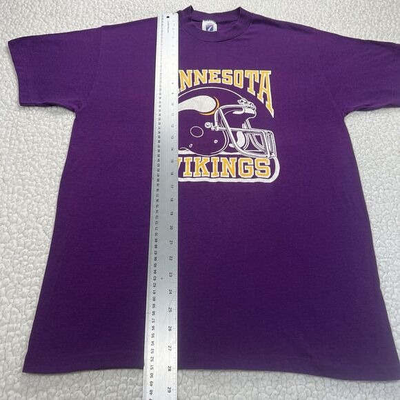 Vintage 90s Minnesota Vikings Logo 7 Men's L NFL Graphic Tee USA Single Stitch L - Picture 8 of 9